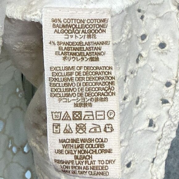 Free People Ivory Eyelet Knit Open Back Mock Neck Tank Size Small - Picture 11 of 15